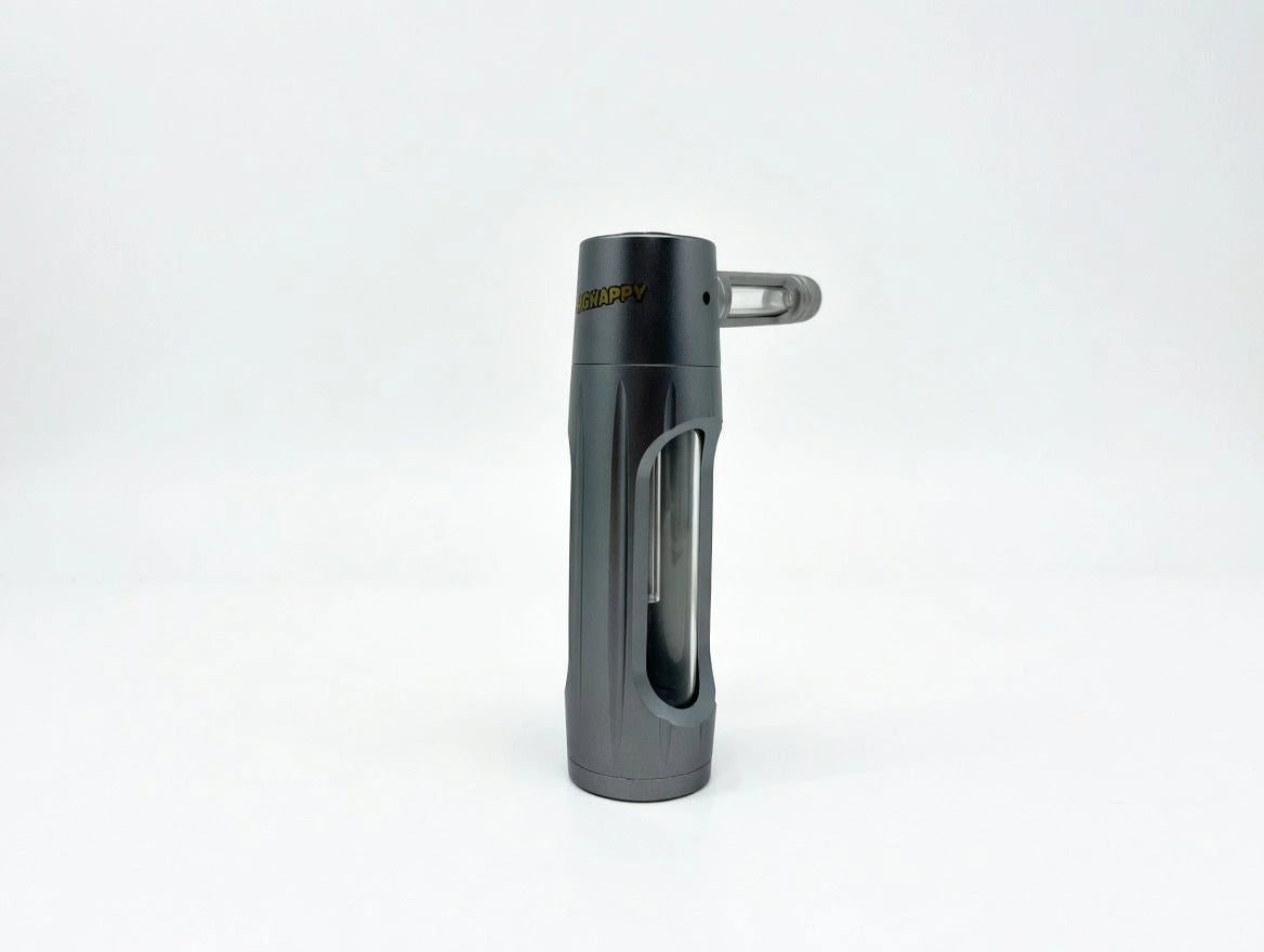 Hochwertiger silberner Portable Bubbler von Highappy, tragbare Pfeife mit Glasdesign und ergonomischem Griff.
