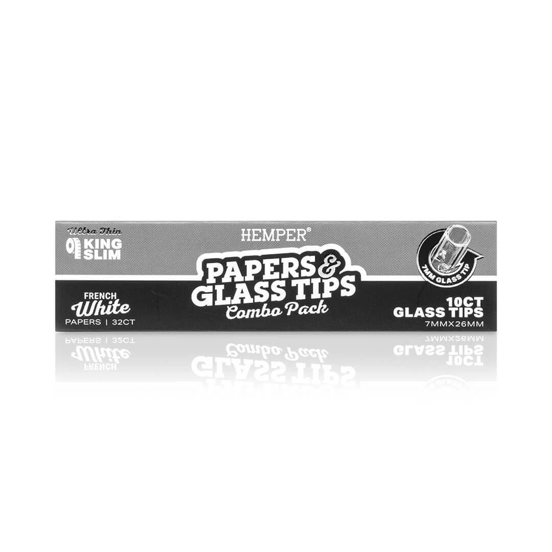 Kingsize Classic White Paper + 6mm Glass Tips