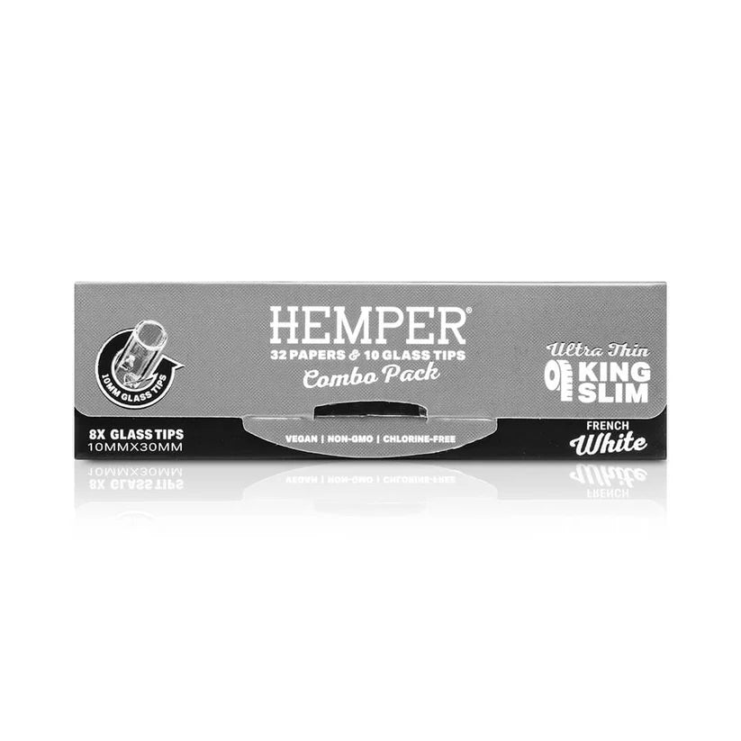 Kingsize Classic White Paper + 10mm Glass Tips