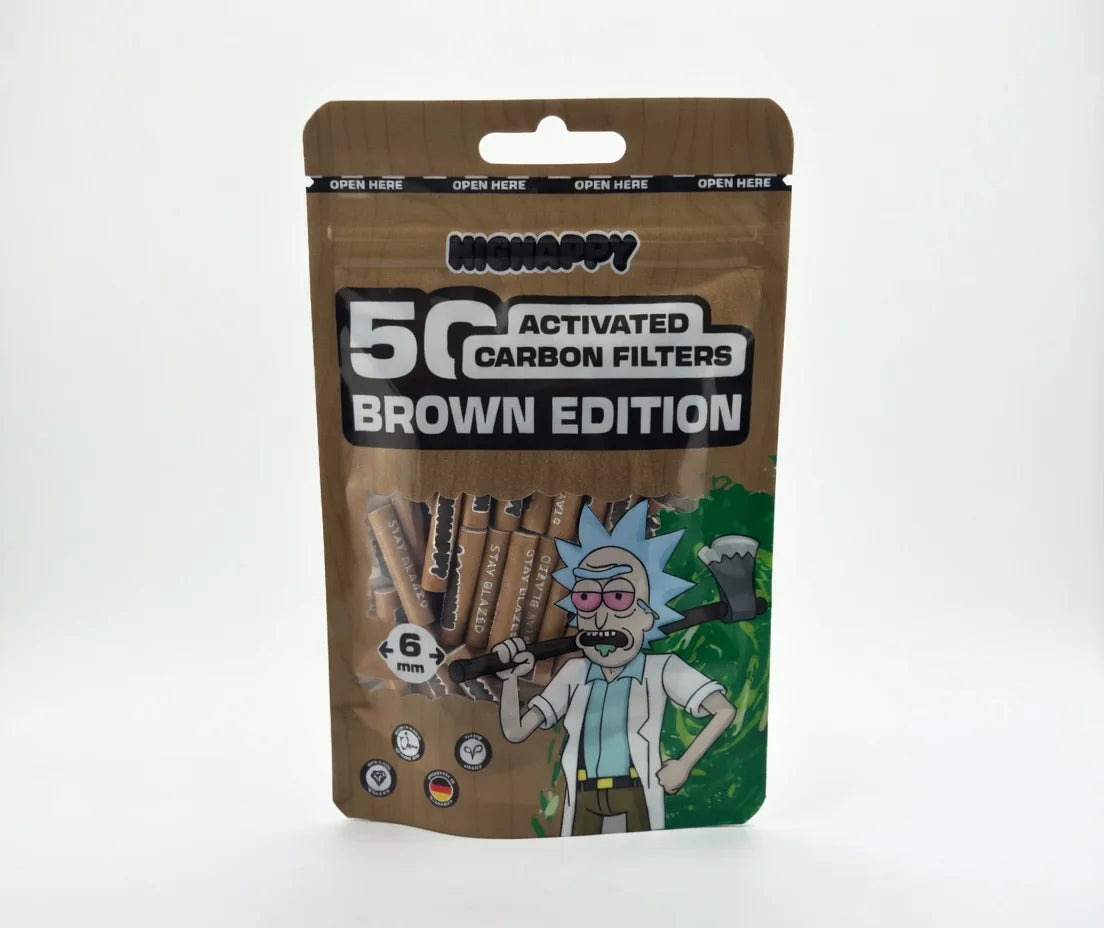 Aktivkohlefilter, 6 mm, 50 Stück, von Highappy, für Wasser- oder Luftreinigung, in einer Packung mit mehreren Filtern sichtbar