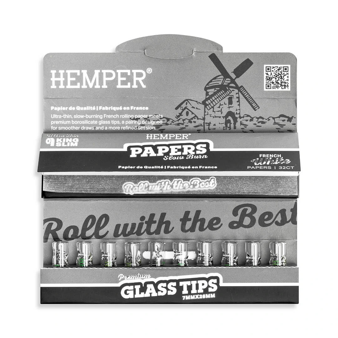 Kingsize Classic White Paper + 6mm Glass Tips